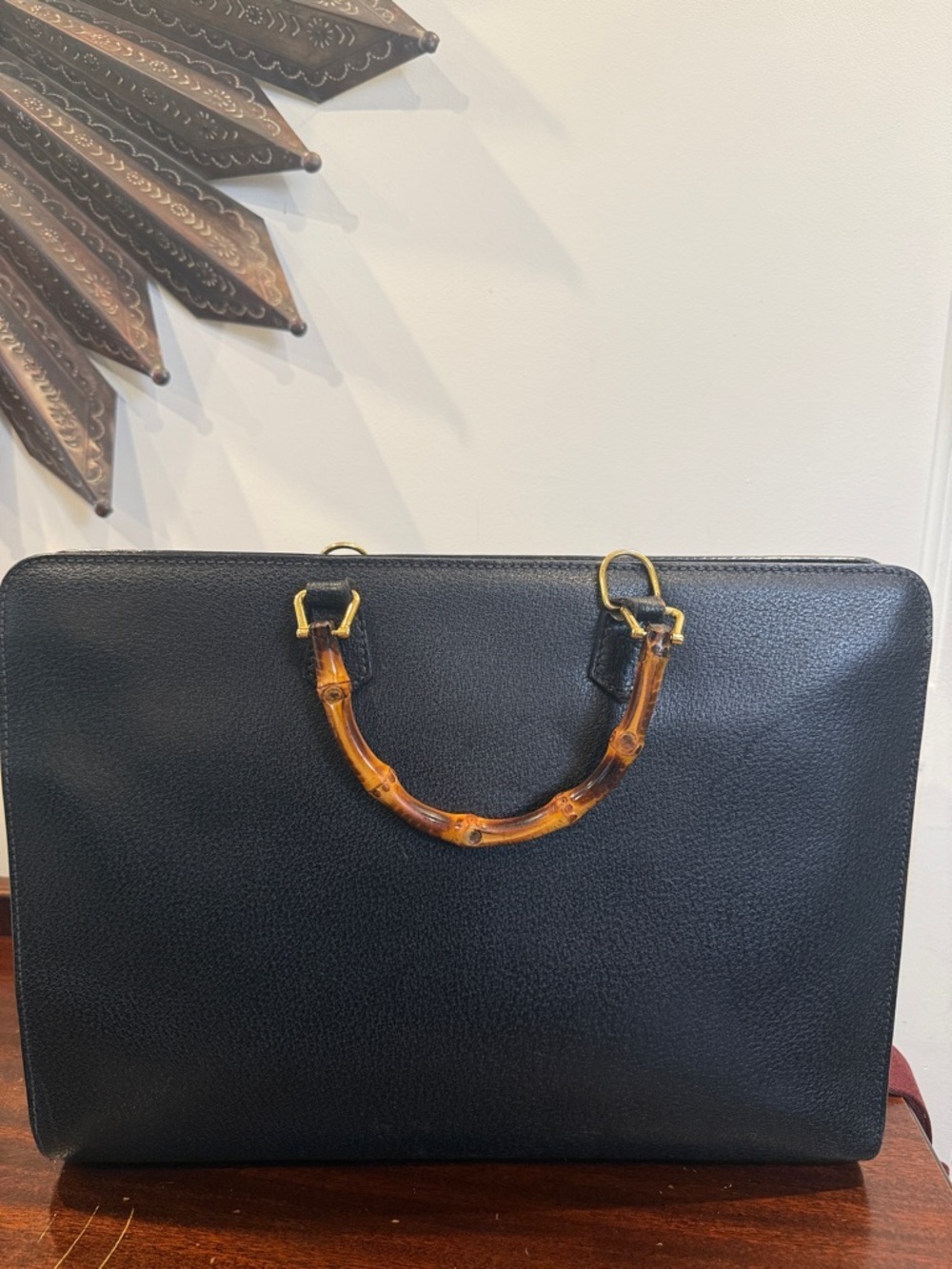 Authentic Gucci Diana Briefcase – 1990s Icon w/ Bamboo Top Handle - Picture 2 of 5